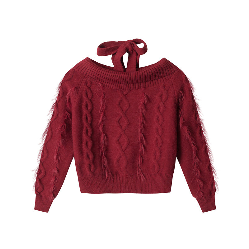 Off-shoulder sweater | 2 color