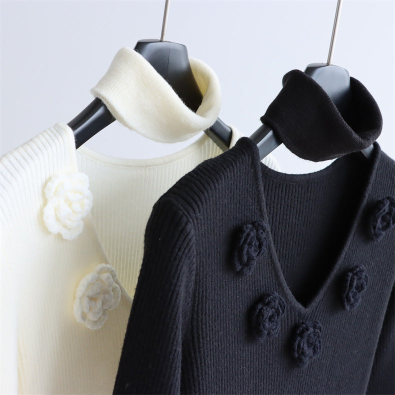 3D Floral Wool-Blend Knit Maxi Dress | 2 Colors