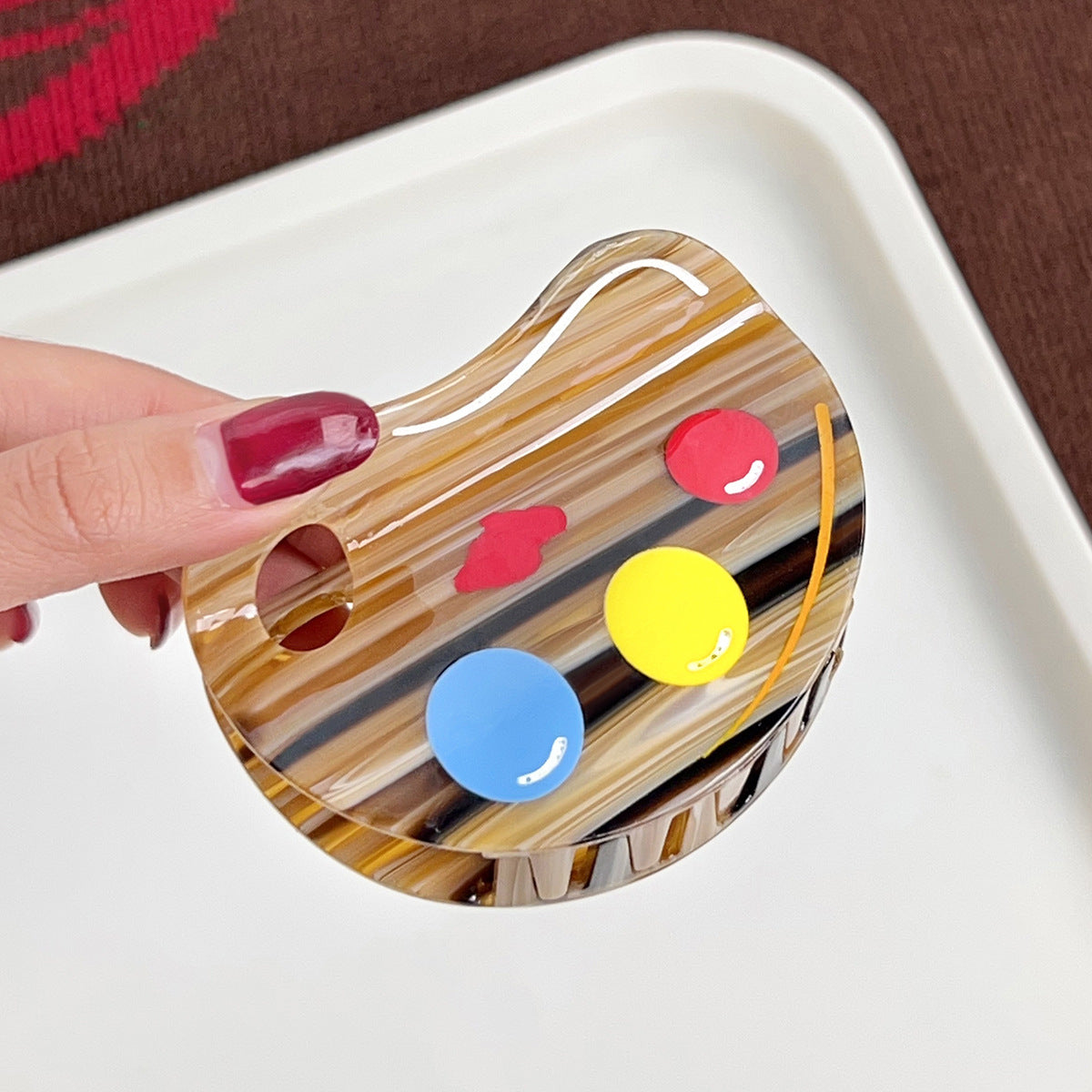 Art-Inspired Acrylic Hair Claw Clip