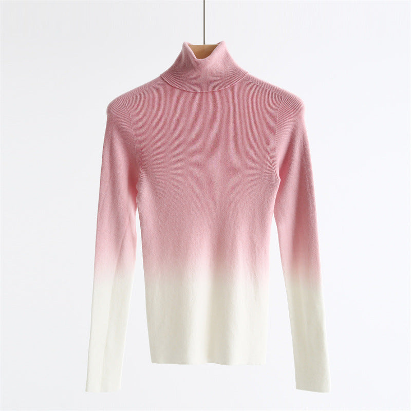 Gradient Wool-Blend High-Neck Knit Top