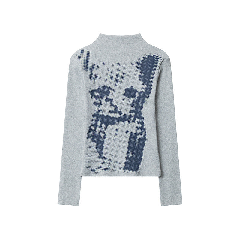Kitty prints elastic T-shirt | 2 color