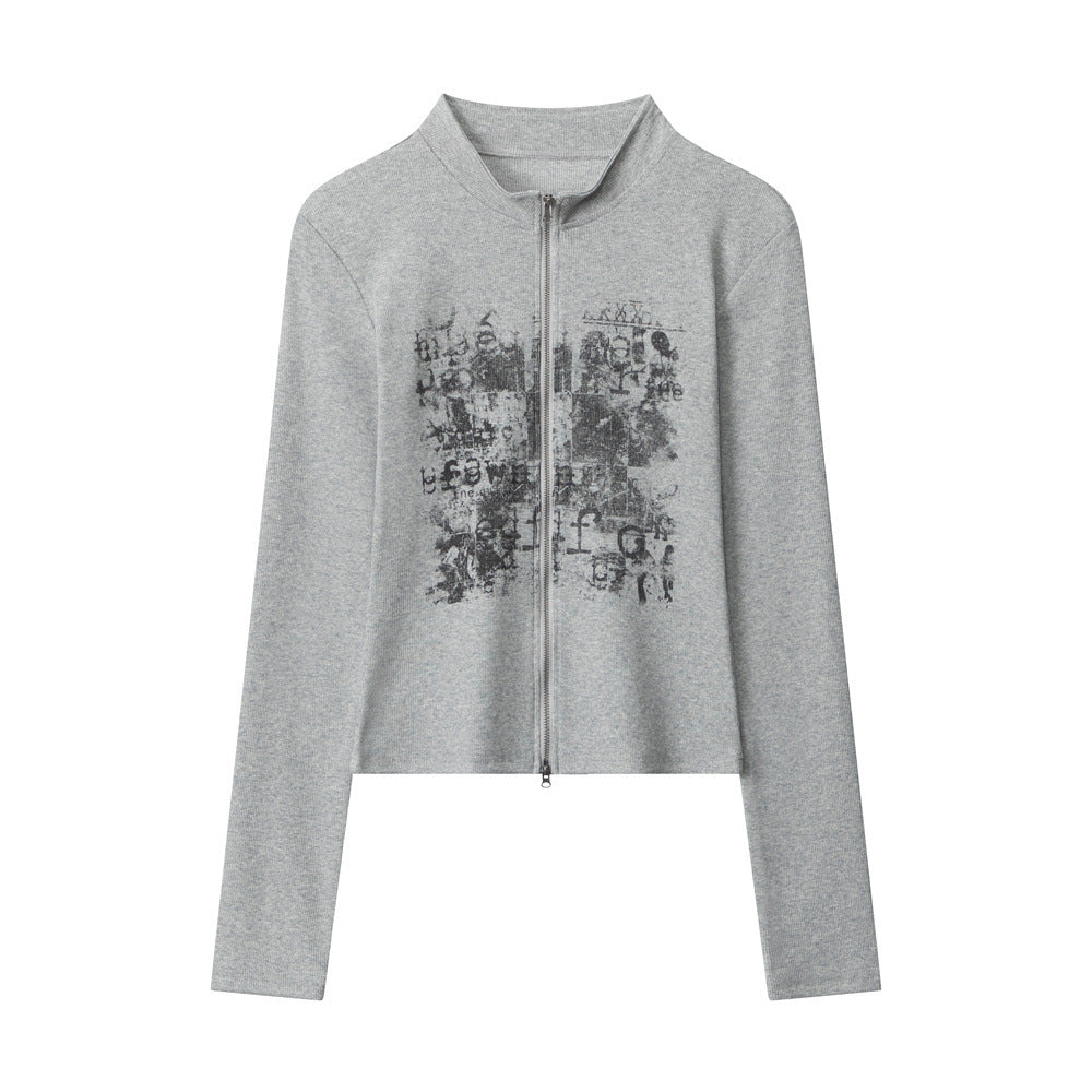 Double-zipper slim knit top | 2 color