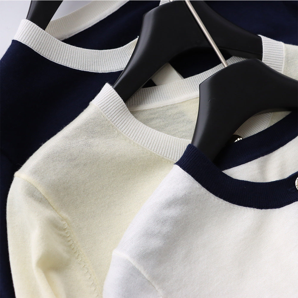 Two-Tone Wool-Blend Cardigan | 3 Colors