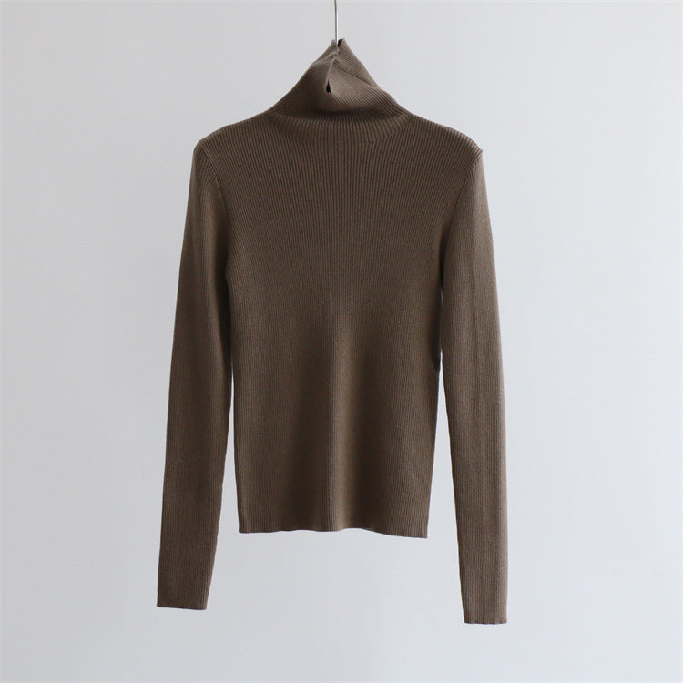 Thick Ribbed Wool Turtleneck Knit Top | 9 Colors