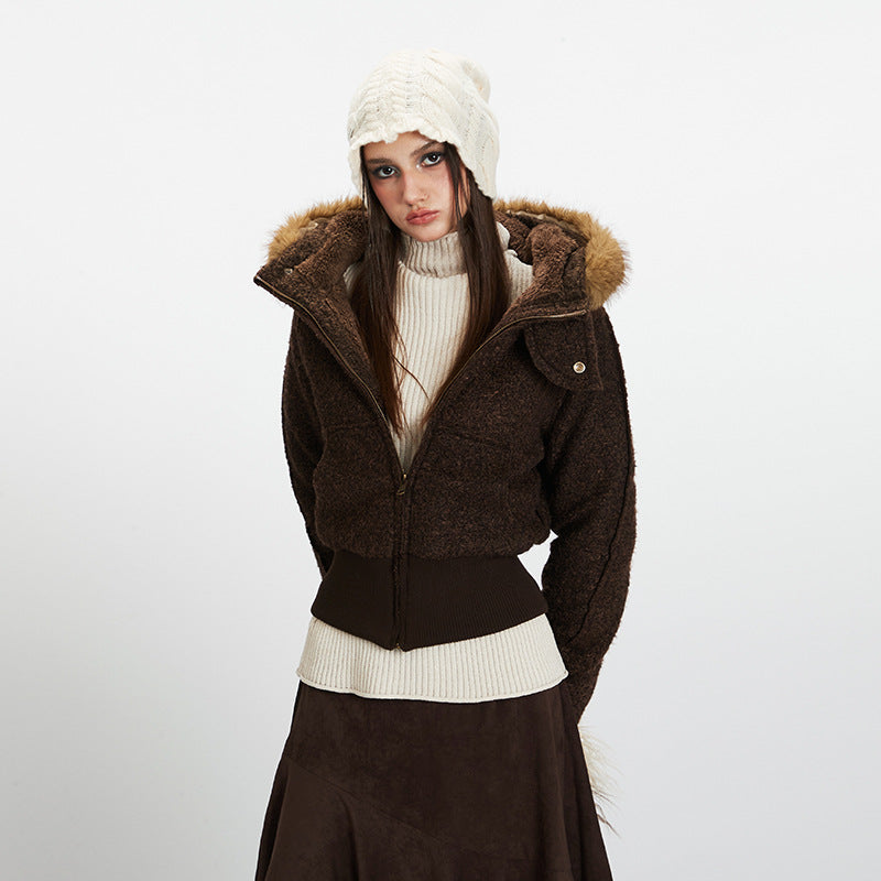 Thickened fur collar jacket | 2 color
