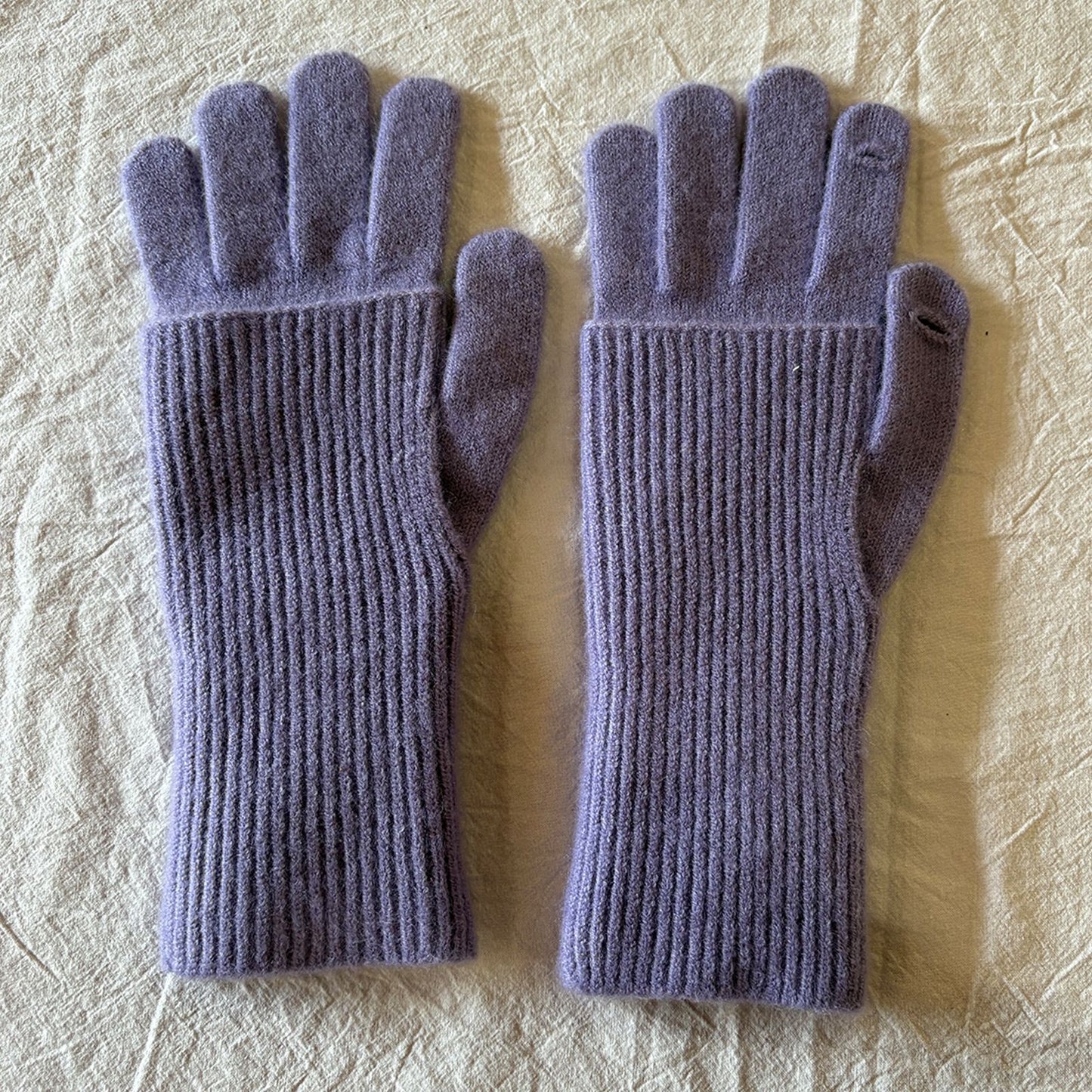 Detachable Wool-Blend Knit Gloves