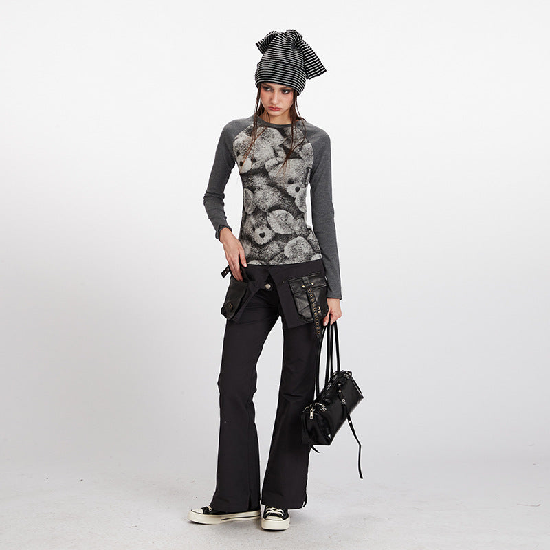 Bear prints slim T-shirt | 2 color