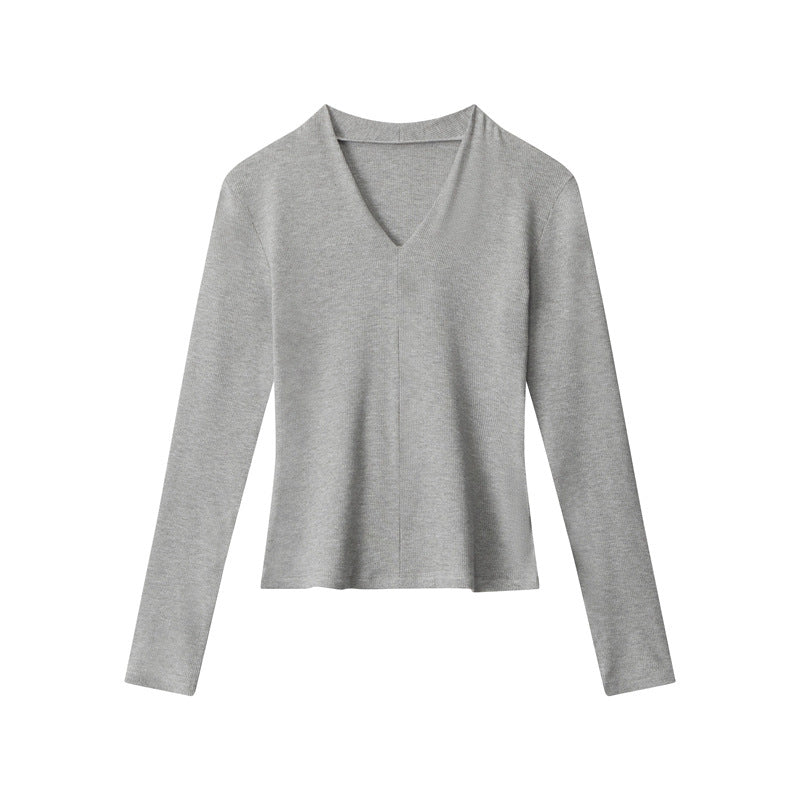 Slim V-neck base knitwear | 4 color