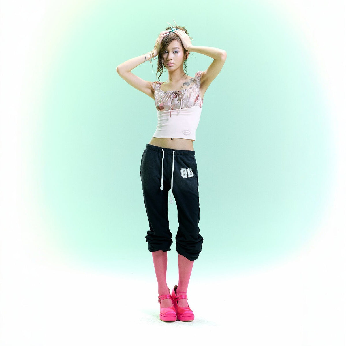 Pokiovo Drawstring Flared Sweatpants