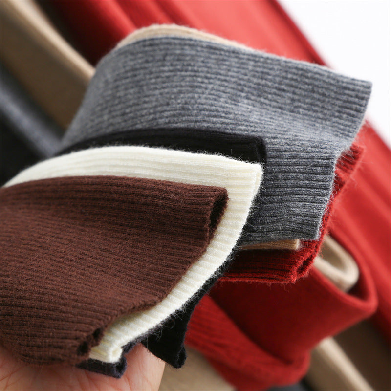 Asymmetric Scarf Collar Wool Blend Sweater