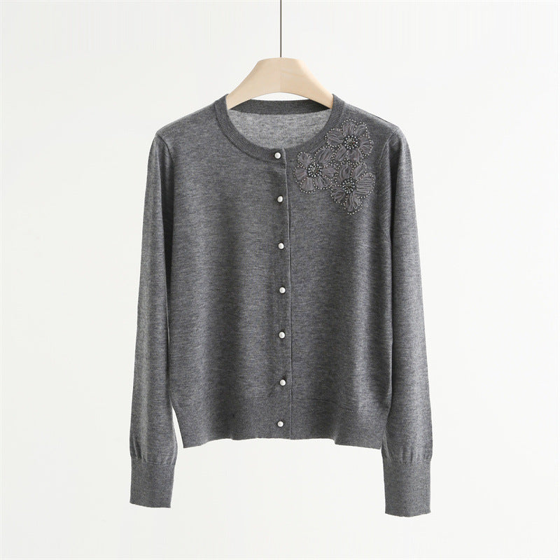 Wool & Silk Embroidered Cardigan