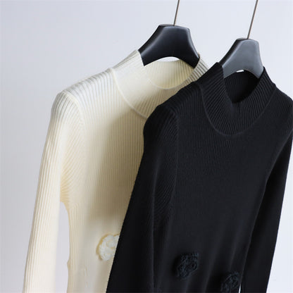 Floral Appliqué Ribbed Knit Maxi Dress | 2 Colors