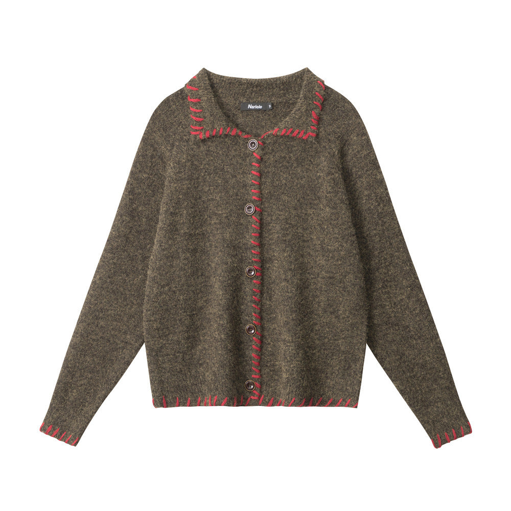 Weaving hem style loose cardigan | 2 color