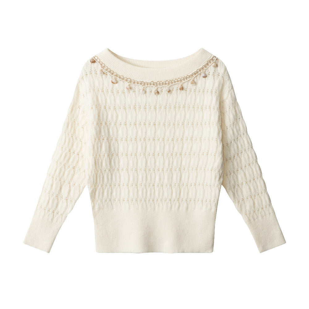 hollow knitted sweater | 2 color