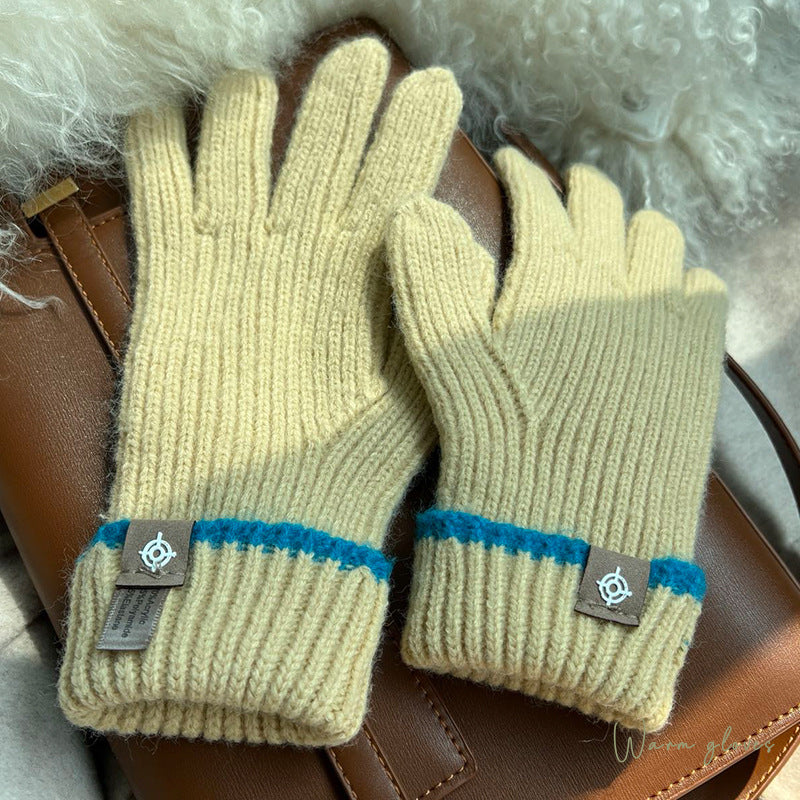 Rib-Knit Wool-Blend Gloves