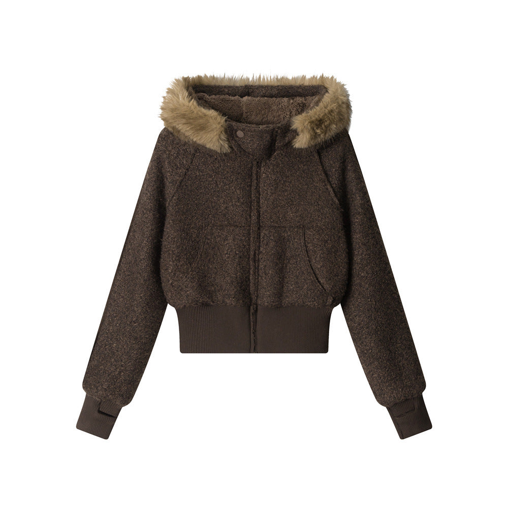 Thickened fur collar jacket | 2 color