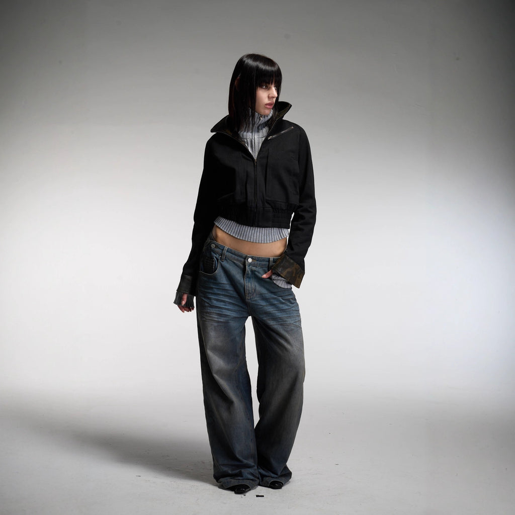 Cropped Zip-Up Jacket | 2 Colors