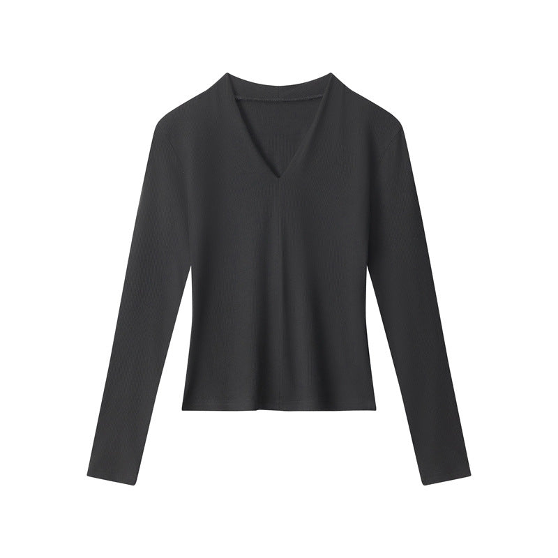 Slim V-neck base knitwear | 4 color