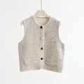 Tweed Textured Buttoned Vest