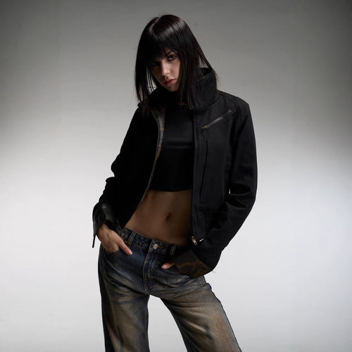 Cropped Zip-Up Jacket | 2 Colors