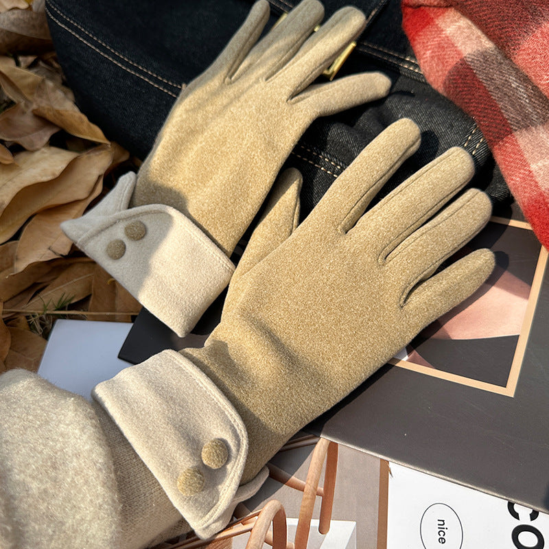 Faux Suede Touchscreen Gloves