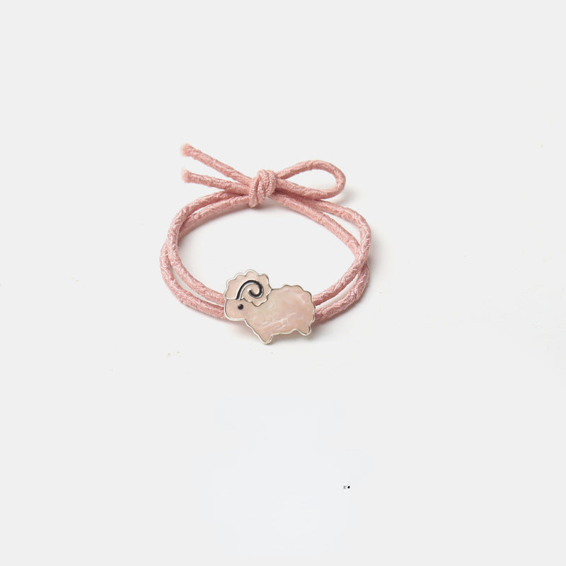 Elastic knitted cute sheep hair tie