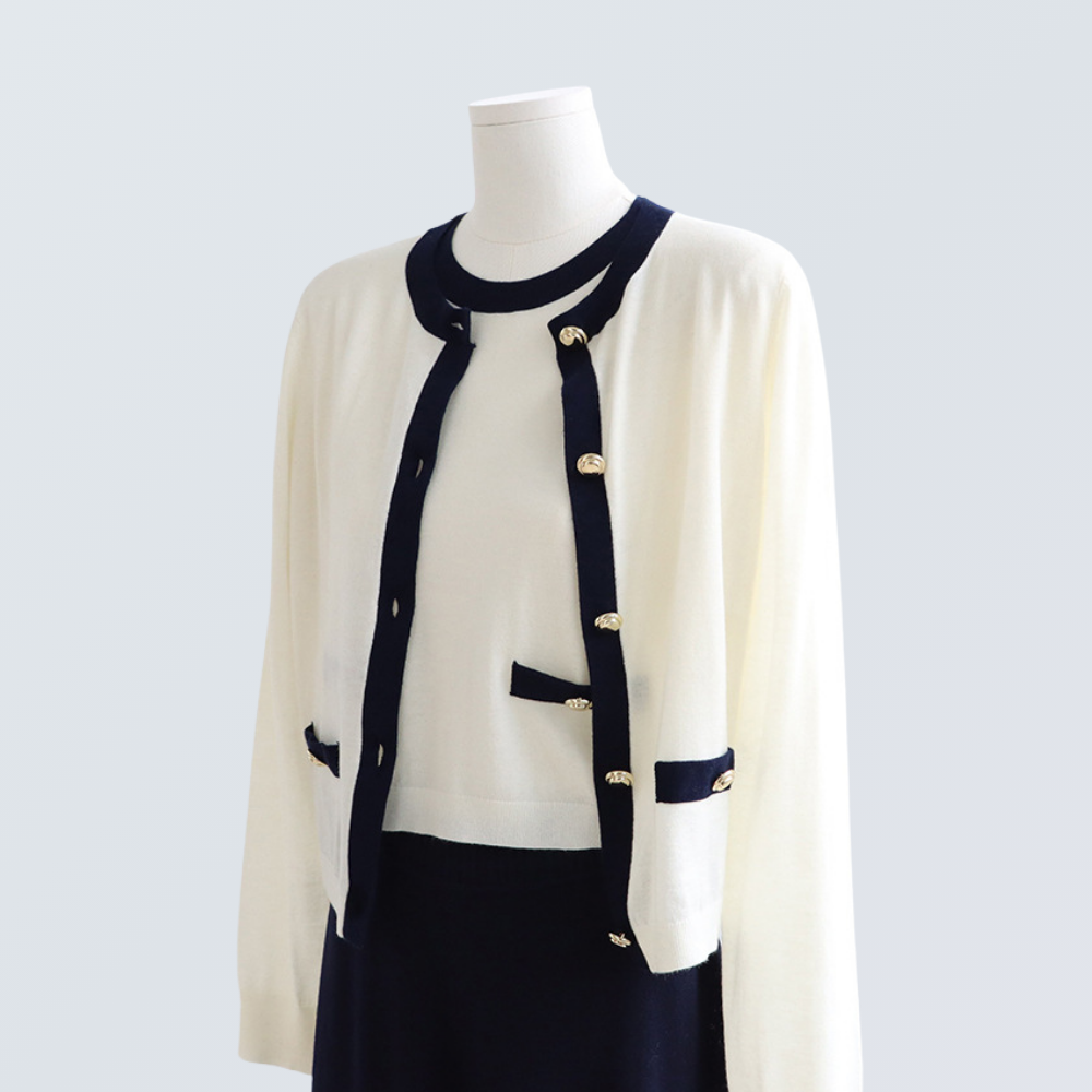 Two-Tone Wool-Blend Cardigan | 3 Colors