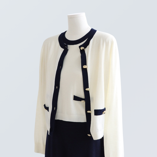 Two-Tone Wool-Blend Cardigan | 3 Colors