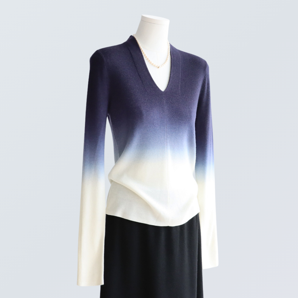Gradient Wool-Blend V-Neck Sweater | 6 Colors
