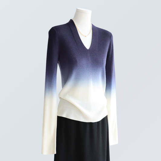 Gradient Wool-Blend V-Neck Sweater | 6 Colors