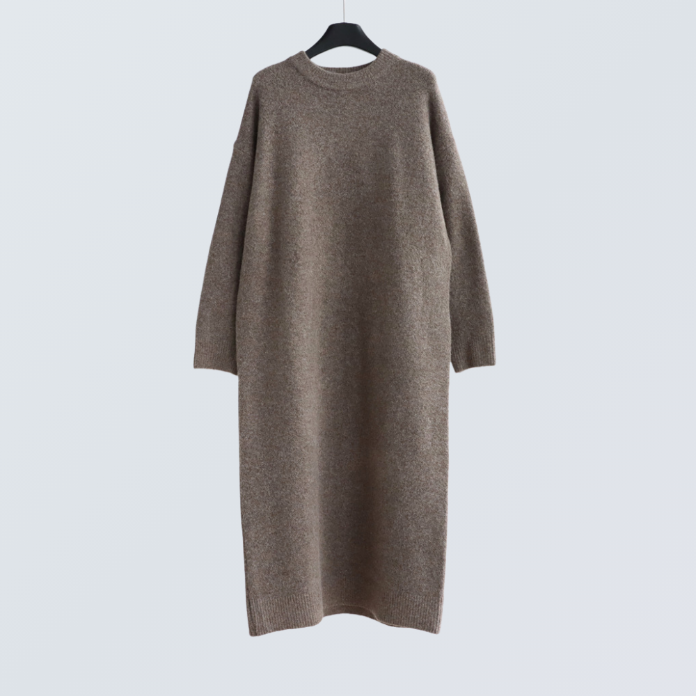 Round Neck Viscose-Blend Knit Maxi Dress | 4 Colors