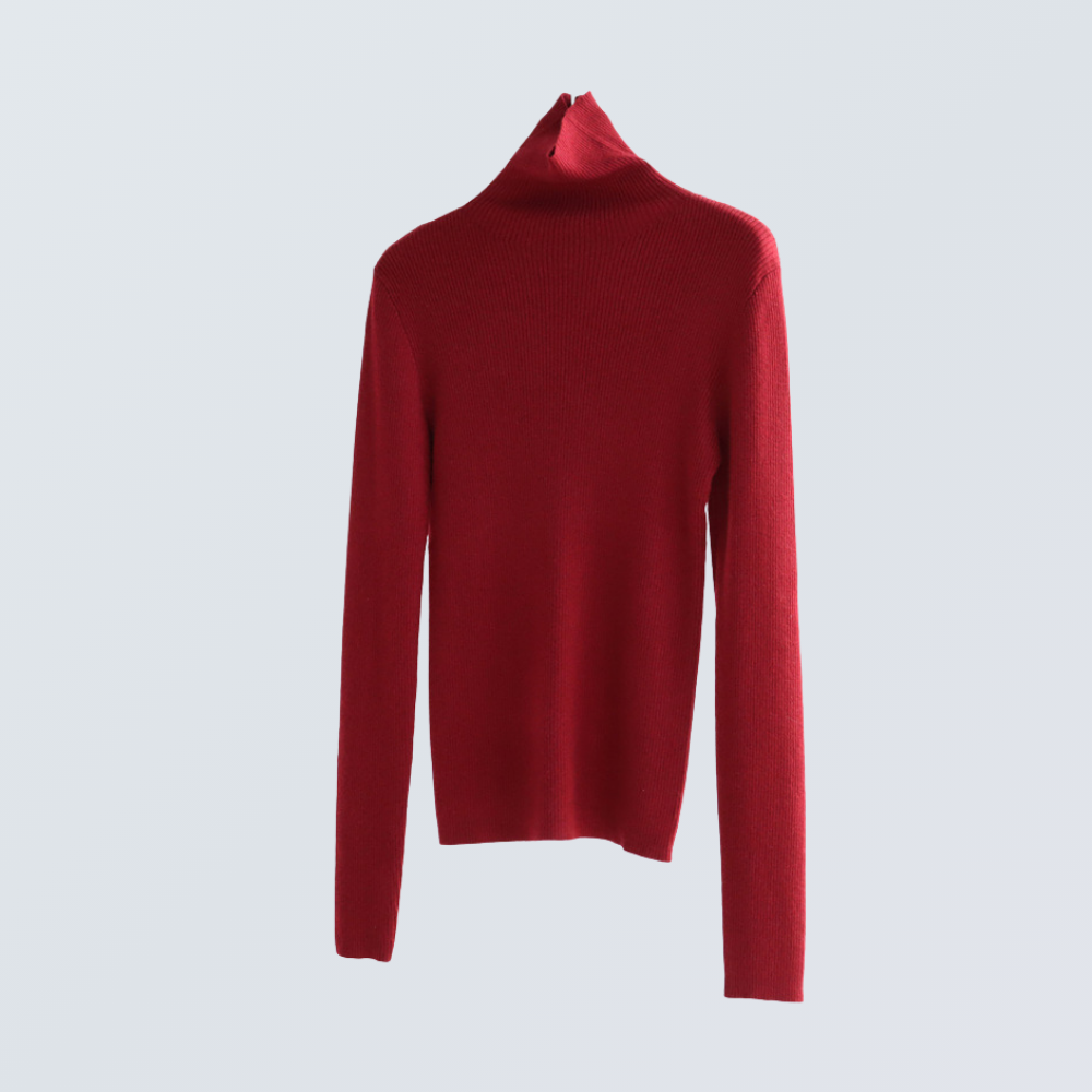Thick Ribbed Wool Turtleneck Knit Top | 9 Colors