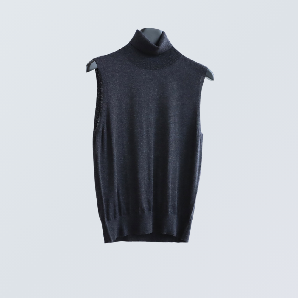 High Neck Wool-Blend Sleeveless Knit Top | 8 Colors