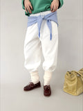 Ovina White Wide Leg Cotton Trousers