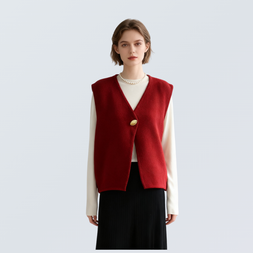Single Gold-Button Wool-Blend Vest | 3 Colors
