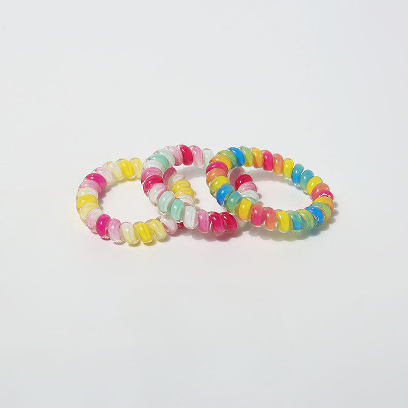 Dopamine candy colored spiral hair tie