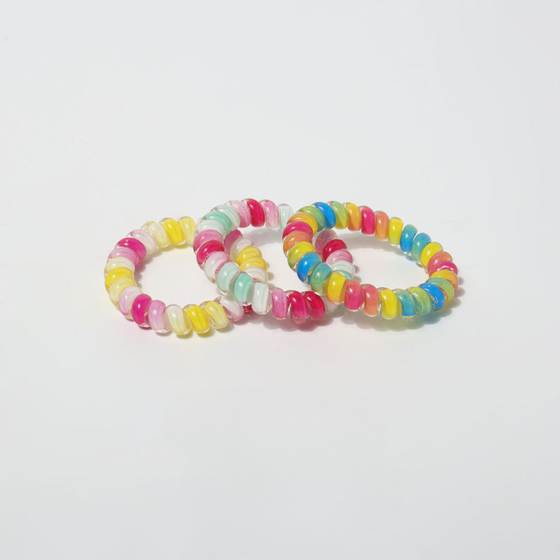 Dopamine candy colored spiral hair tie