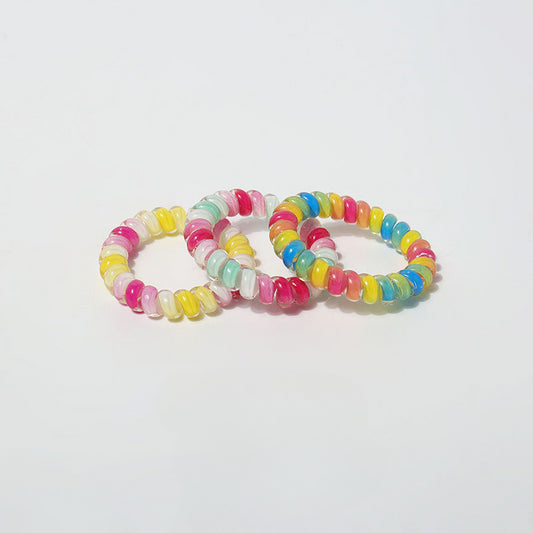 Dopamine candy colored spiral hair tie