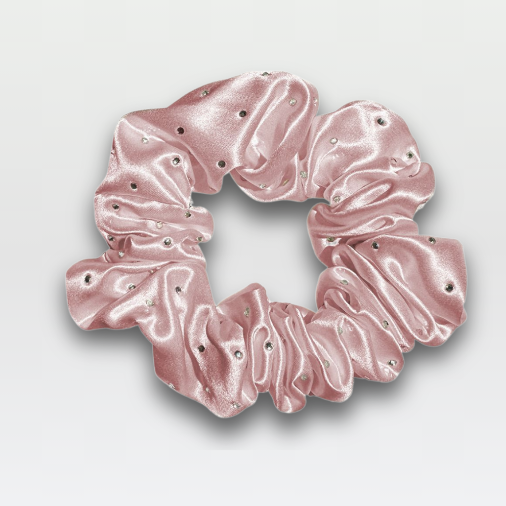 Silk Luxe Rhinestone Scrunchie | Medium