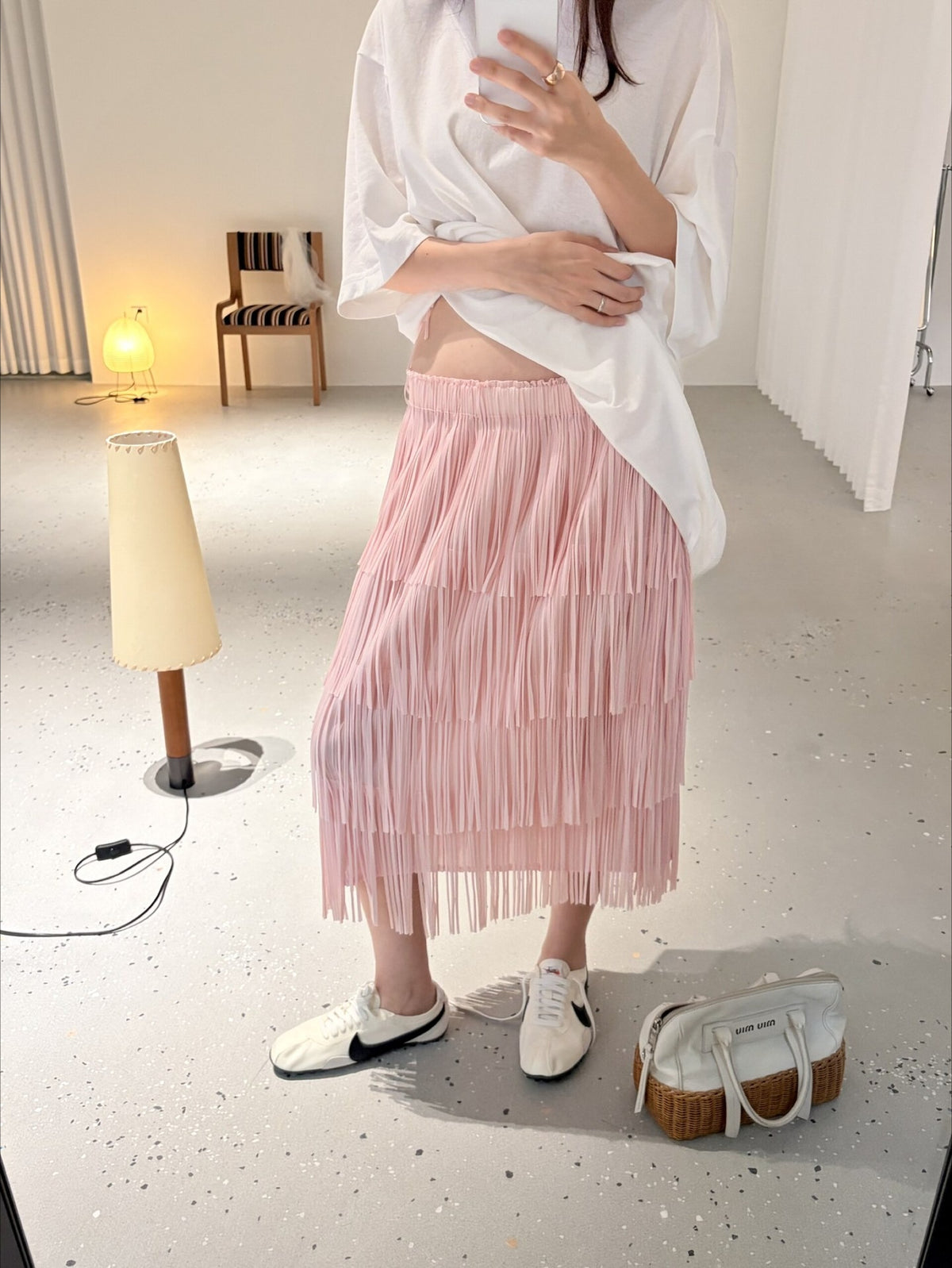 Ovina Tiered Fringe Skirt