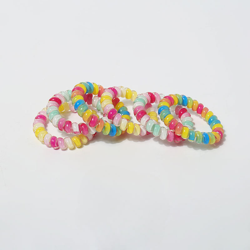 Dopamine candy colored spiral hair tie