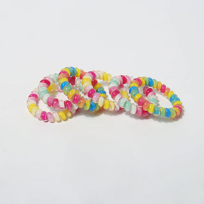 Dopamine candy colored spiral hair tie