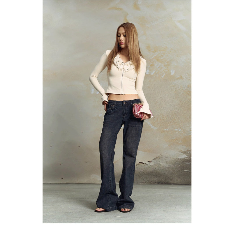 Pokiovo Fitted Cropped Long Sleeve Top