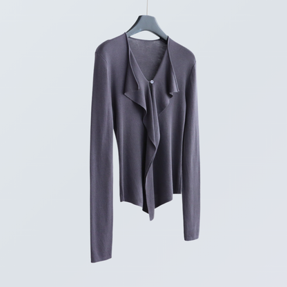 Drape Front Lyocell Knit Cardigan | 5 Colors