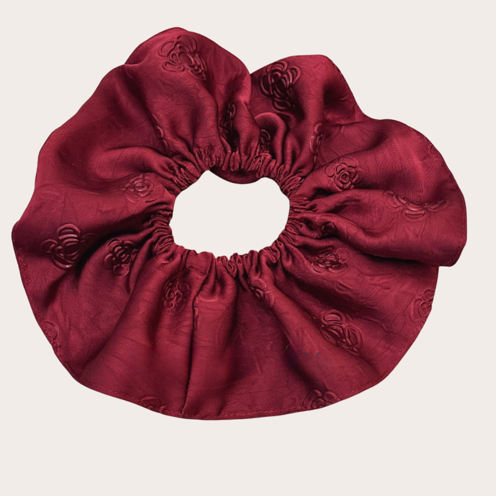 Embossed Satin Oversized Scrunchie