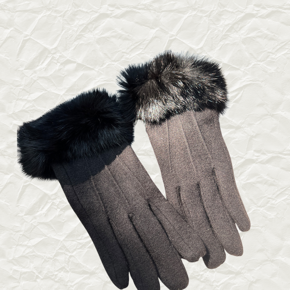 Wool & Rabbit Fur Touchscreen Gloves
