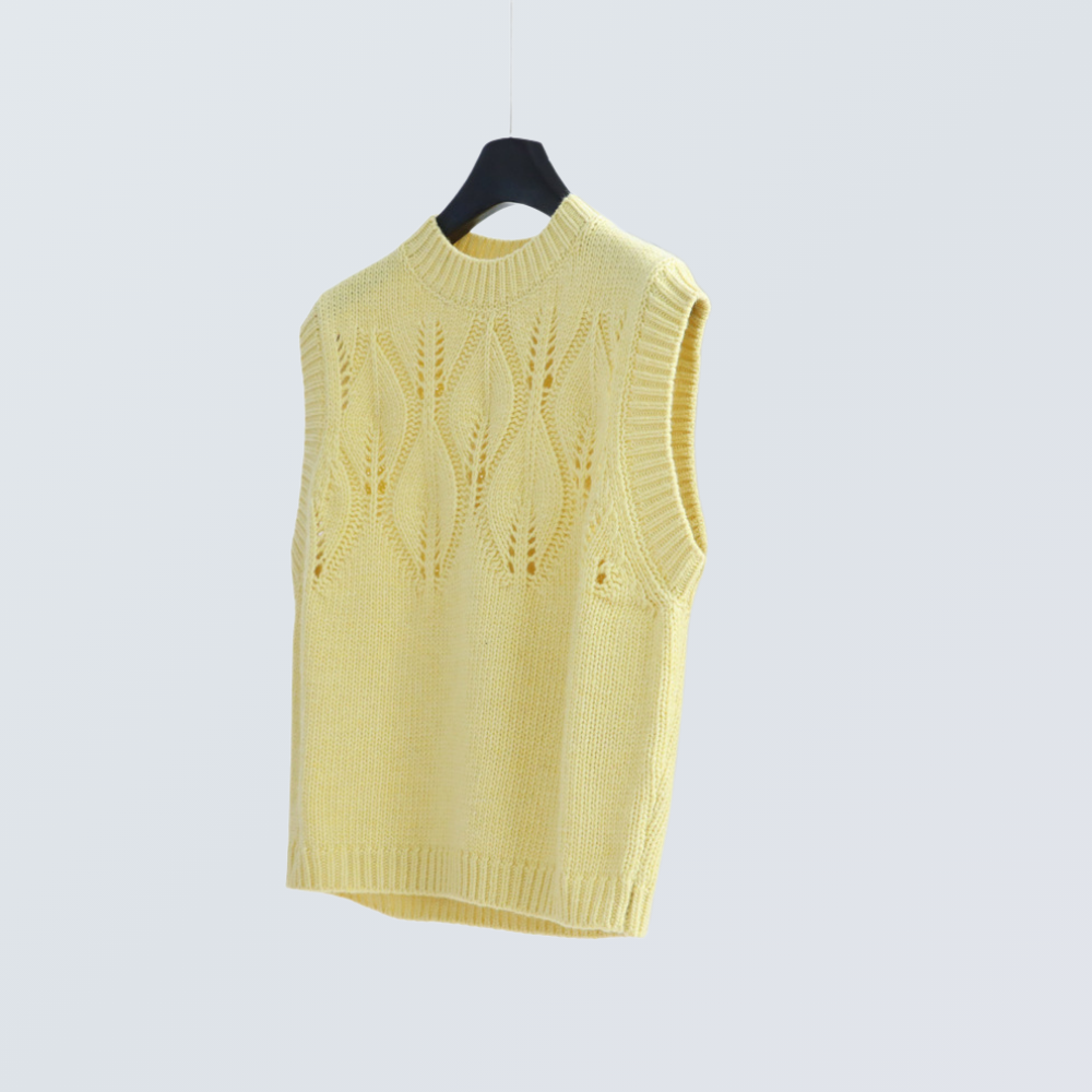 Wool Blend Hollow Knit Vest | 4 Colors