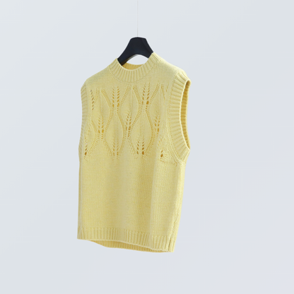 Wool Blend Hollow Knit Vest | 4 Colors