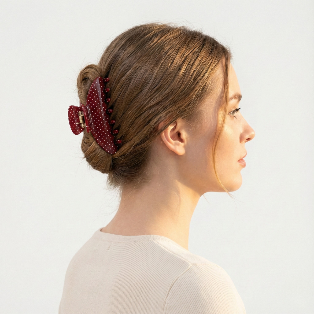 Vintage Polka Dot Hair Claw