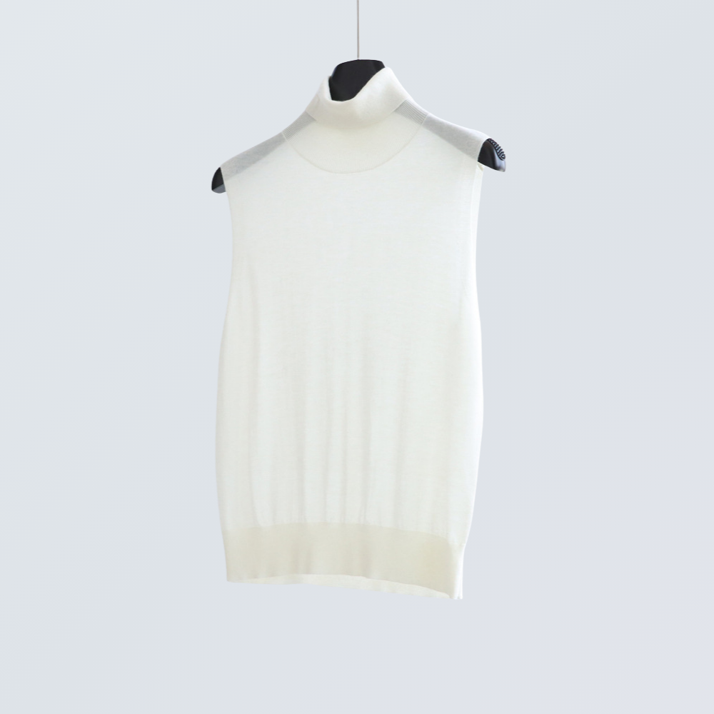 High Neck Wool-Blend Sleeveless Knit Top | 8 Colors